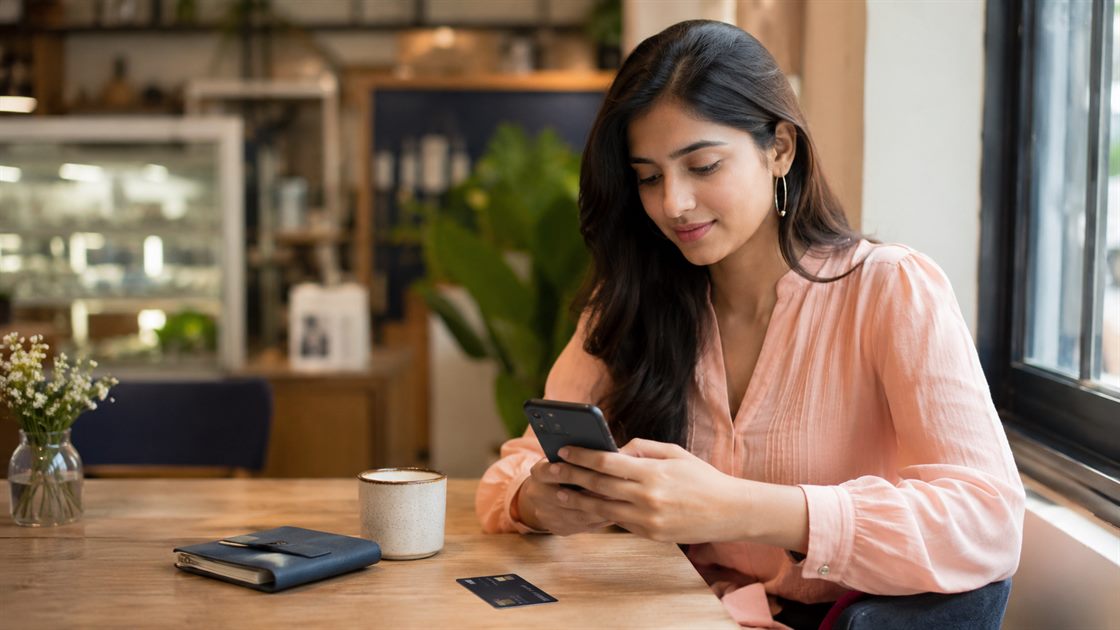 A person using a mobile banking application on a smartphone.